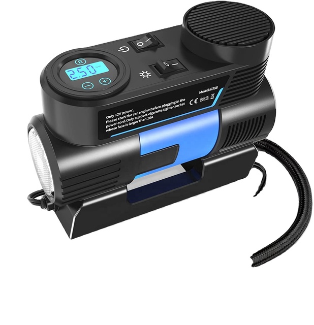 Small 12v DC Electric air Pump Air Compressor Tire Inflator 150psi Large Screen Digital Display with Light Fast Inflation