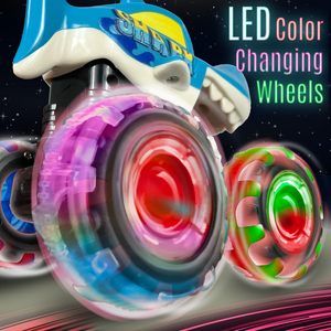 EPT Press Friction Space Car Toy Press Go Led Light Wheels Niños Little Plastic Friction Car Monster Truck Juguetes - Product Image 6