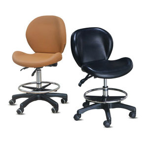 Vente à chaud de chaises en PU marron médical, tabouret de salon, chaises de salon tout usage roulantes à hauteur réglable et antidérapante pour salon de coiffure - Product Image 1