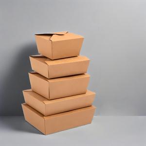 Bandeja de papel octogonal rectangular para embalaje de alimentos a precio barato, cuenco cuadrado desechable con tapa de plástico - Product Image 3