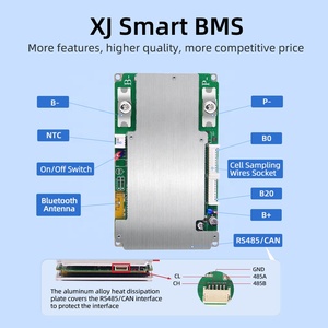 Xj BT có thể 16S 48V thông minh BMS 8S 24V LiFePO4 RS485 mạch tích hợp mới và độc đáo BMS 4S-20S 10a-80a - Product Image 4