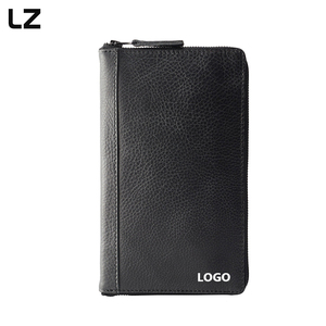 LZ đầy đủ hạt da du lịch tài liệu tổ chức RFID chặn hộ chiếu gia đình chủ YKK dây kéo thẻ trường hợp đen tối - Product Image 1