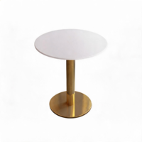 Tables à manger en marbre pour hôtels commerciaux, cafés, tables circulaires/petites modernes et minimalistes, durables, faciles à nettoyer, pour les réunions