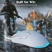 Souris d'ordinateur ONIKUMA CW917 4800 DPI avec boutons latéraux, double mode filaire et sans fil 2,4 GHz, ergonomique