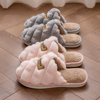 Chaussons pour femmes et hommes, nouveaux, pour l'automne et l'hiver, usage intérieur, antidérapants, en peluche, chauds, à semelle épaisse