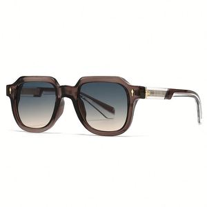 Lunettes de soleil rétro personnalisées 2025 pour hommes et femmes, grandes lunettes carrées, UV400, monture en métal PC, lunettes de soleil polygonales - Product Image 1