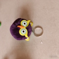 Nouveau porte-clés hibou mignon et moelleux en fausse fourrure de lapin, écologique, pour voiture, sac, cartable, cadeau de fête, Saint-Valentin
