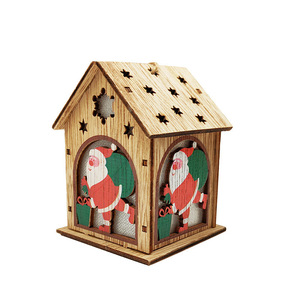 Decorazioni Natalizie All'Ingrosso: <span class=keywords><strong>Casetta</strong></span> in Legno Luminosa, Pendente Natalizio in Legno Illuminato - Product Image 2