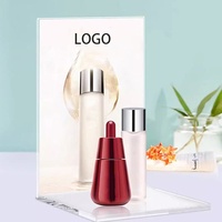 Support d'affichage cosmétique en acrylique sur mesure OEM pour comptoir, présentoir transparent pour maquillage et soins de la peau, support d'affichage pour boutique de détail avec logo