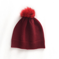 Bonnet en cachemire recyclé de Mongolie intérieure, luxueux et moelleux, en laine mérinos, avec pompon, pour femme, modèle ODM