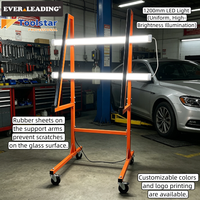 Support d'inspection de vitres automobiles en métal robuste avec feuilles de caoutchouc anti-rayures et roues solides de 4 pouces, lumières LED pour ateliers
