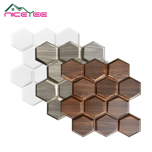 Ánh sáng cao Nhà Máy Giá thân thiện với môi trang trí nội thất kết cấu hình học 50cm * 50cm không thấm nước PVC 3D tấm Tường - Product Image 6