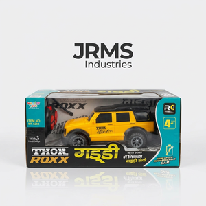 รถของเล่นบังคับวิทยุสีเหลือง JR MS INDUSTRIES รุ่น RC รถบรรทุก SUV แบบชาร์จไฟได้ พร้อมเสียงเพลง สำหรับเด็กอายุ 5-7 ปี - Product Image 1