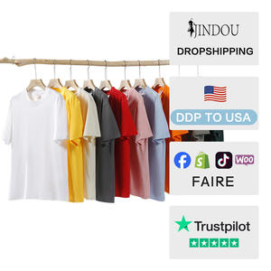 Camiseta de algodón 100% de alta calidad con logotipo personalizado en blanco de gran tamaño 220gsm Unisex camisetas de longitud corta para <span class=keywords><strong>mujer</strong></span> patrón sólido Suelto - Product Image 2