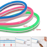 Luces de Neón, Tira de Luces LED de 12 V, Tira de LED de Silicona de un Solo Color, Tira de Luces LED de Neón para Exteriores, Impermeable
