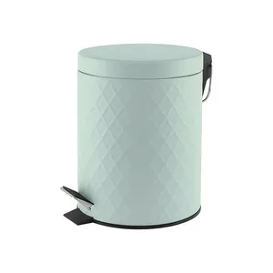 Kabartma tasarım yeni stil toz boya çöp kovaları otel pedallı çöp kutusu