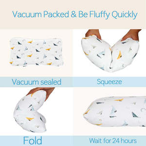 Almohada para Bebés y Niños Pequeños 100% Algodón Suave con Estampado de Ballena, Transpirable y Amigable con la Piel, para <span class=keywords><strong>Cuna</strong></span>, Cochecito y Viajes - Product Image 3