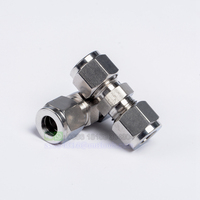 Konektor Union Baja Tahan Karat SS304 1/2" OD dengan Sambungan Kompresi Ferrule Ganda
