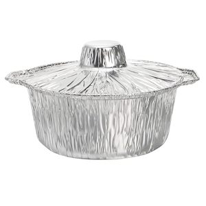 Bol à soupe jetable en aluminium à fond rond, barquettes jetables en aluminium, pot avec couvercles - Product Image 3