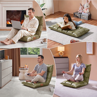 Canapé pouf ergonomique moderne pliable au design personnalisé, fauteuil paresseux à angles réglables, revêtement en coton et lin, mousse haute densité