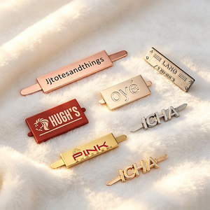Customized Brand Engraved Metal Plate <b>Tags</b>, Premium Metal Logo Labels for Clothing Decoration - Product Image 1