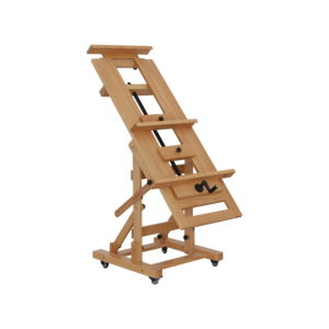 Chevalet de studio en bois de hêtre robuste avec roulettes, support de <span class=keywords><strong>peinture</strong></span> réglable à commande manuelle pour artistes, haute stabilité - Product Image 1