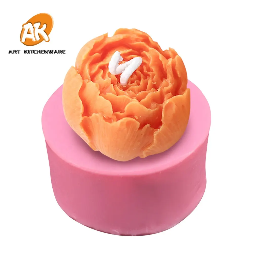 AK New 3D Rose Flower stampo per sapone in Silicone stampo per candela stampo per cioccolato torta fai da te caramelle al cioccolato stampi per stampi artigianali fatti a mano