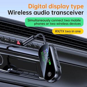 Émetteur-récepteur audio <span class=keywords><strong>Bluetooth</strong></span> 5.4 <span class=keywords><strong>multipoint</strong></span> avec écran LED couleur, affichage 3,5 mm HIFI, musique double flux, adaptateur sans fil avec micro - Product Image 2