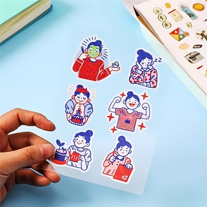 Stampa personalizzata A4 <span class=keywords><strong>A5</strong></span> A6 adesivo trasparente trasparente personalizzato adesivo del fumetto taglio bacio - Product Image 3