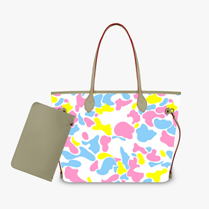 Borsa da Donna Grande Capacità Personalizzata in Pelle PU Camo Candy, Set 2 Pezzi: Borsa e Portafoglio Stampa Cloud Camo - Product Image 1