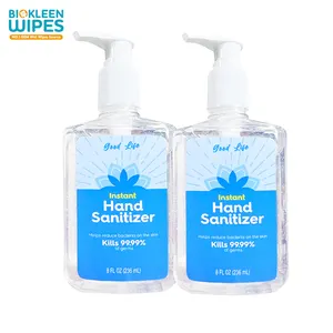 Biokleen Custom Free Sample 8 FL OZ 236ML Hand Sanitizer Classic w/Push Pull Cap Kill 99.99% of Germs