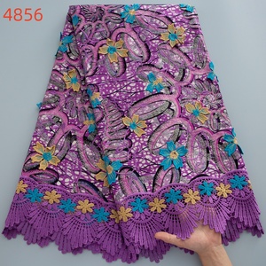 4856 High Quality African Plain Glitters Wax Luxury Nigerian/Senegal Embroidery Wax Sequins <strong>Lace</strong> for Party Dress - Product Image 2