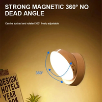 Lampe de nuit avec détecteur de mouvement, lumière de nuit rechargeable sans fil LED, rotation à 360°, magnétique, pour cuisine, chambre, table de chevet
