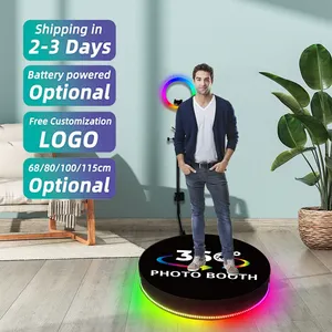 กล้องบูธวิดีโอ 360 องศาหมุนเต็มรูปแบบอัตโนมัติแบบพกพาในสต็อกพร้อมส่งบูธภาพถ่ายบูธภาพถ่าย 360