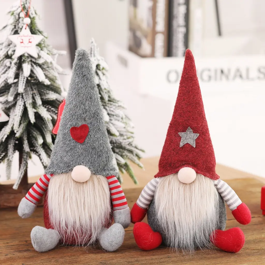 Christmas Standing Faceless Doll Children's Creative Plush Toy Dwarf Christmas Toy Decoration Ornament Super Soft Kids Toy Gifts