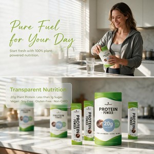 Proteína Vegetal en Polvo <span class=keywords><strong>para</strong></span> Café Helado, Marca Privada OEM, 20g de Proteína, Proteína de Guisante a Base de Plantas, Vegana, Paquete de 300g - Product Image 3