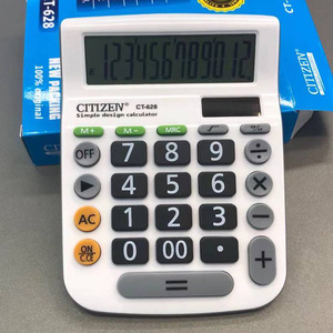 Calculadora de Escritorio Solar Citizen CT-628 de 12 Dígitos, Doble Fuente de Alimentación, Color Blanco, Modelo para Finanzas y Comercio - Product Image 3