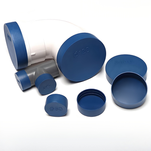 Blue <b>Plastic</b> Protective End Cap Dustproof Pipe Cover for Steel Tube Natural Gas Pipe External Buckle Design, Made in China - Product Image 3
