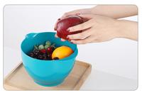 Ensemble de 3 bols à salade de cuisine avec couvercle Bols à mélanger polyvalents en plastique pour légumes et fruits Outil de cuisine de camping essentiel