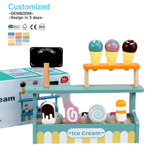 EDULAND OEM ODM Juguetes Educativos para Niños, Juego de Imitación, Casa de Juegos, Juguete de Cocina de Madera, Set de Helados de Simulación para Niñas - Product Image 2
