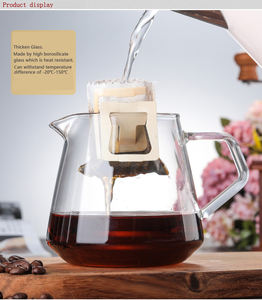 מכירה לוהטת זכוכית קפה שרת לשפוך קפה לגין 400ml 650ml שקוף זכוכית קפה סיר - Product Image 5