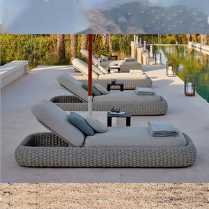 كرسي استلقاء للفنادق بإطار من الألومنيوم متين من الخيزران الهندي كرسي صالة للحديقة قابل للطي لحمامات السباحة والحمامات الشمسية لحديقة الفيلا - Product Image 4