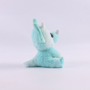 Babywolf Sparkle Eyes Plush Triceratops Mignon Dinosaure en Peluche à Longues Fourrures en Spandex - Product Image 6