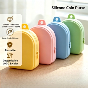 Cross-border New Arrival <b>Macaron</b> Candy-colored Silicone Mini Pouch, Portable & Soft for Earphones Keys Coins and Data Cables - Product Image 2