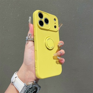 เคสซิลิโคนสำหรับ iPhone 17 พร้อมห่วงคล้องนิ้วแบบ 360 องศา ที่ตั้งวางได้ บุด้วยไมโครไฟเบอร์  วัสดุ TPU นิ่ม สำหรับ iPhone 15 16 17 Pro Max - Product Image 6