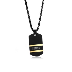 Tarnish Free Fashion <b>Men</b> Gold <b>Silver</b> 2 Tone Jewelry Stainless Steel Diamond <b>Necklace</b> - Product Image 6