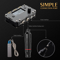Ambition Robert 3.5mm Stroke Rotary Tattoo Pen Machine Kit avec 5A LCD Digital Display Wired Tattoo Power Supply