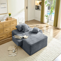 Canapé-lit pliable 60'' – Canapé de sol compressible convertible avec dossier coussiné pour salon, Vert