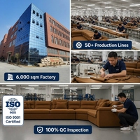 Braunes Samt-U-förmiges Modulsofa 5-teiliges Set, Modernes Ecksofa für Wohnzimmer, Zeitgenössisches Samtsofa für Zuhause und Villa