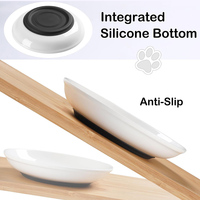 Bol pour chat en céramique saine, ensemble de bols pour chats, assiettes peu profondes et larges pour chatons, pour nourriture et eau, avec base antidérapante en silicone